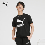 彪马（PUMA）休闲黑色短袖T恤男女情侣款夏季印花运动上衣 532279 黑色-01 M (175/96A)