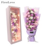 FirstLove33朵康乃馨玫瑰永生香皂花同城配送非鲜花520情人节生日礼物