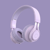 萌可儿无线蓝牙耳机头戴式女生小巧发光儿童护耳学生音乐运动耳麦 驼铃紫色（带听力保护）适合儿童 默认1