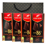 克特多金象（Cote d'Or+EXPERIENCES） 比利时/波兰进口黑巧克力70%86%排块装100g*4块 86%黑巧克力100g*4块