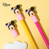 迪士尼(Disney)铅笔笔帽3个装 硅胶铅笔套/铅笔延长器 可爱卡通小学生铅笔盖 米奇系列 粉色E0301M2