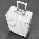行之旅（Walktrip）铝框行李箱女万向轮拉杆箱大容量旅行箱男皮箱子商务密码登机箱包 贝壳白 20英寸（国际标准登机箱）