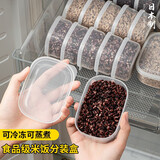 家の物语（KATEI STORY）日本进口糙米饭分装盒杂粮饭定量减脂小饭盒冷冻可微波加热便当盒 米饭分装盒透明120ml 120ml 3件套