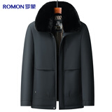 罗蒙棉服男士冬季加厚保暖外套棉衣爸爸装棉袄上衣男装袄子可脱卸毛领