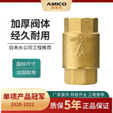 埃美柯（AMICO）410黄铜立式止回阀 家用水表加厚单向止逆阀H12X-16T DN15=4分