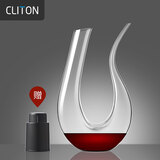 CLITON红酒醒酒器 U型水晶玻璃快速红酒醒酒器 家用倒酒器分酒器酒壶