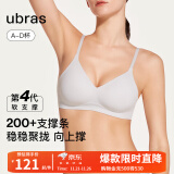 ubras[虞书欣同款]夹心软支撑光面小胸聚拢女无痕内衣隐形无钢圈文胸罩 【背勾款】椰青灰色 M(75ABC杯）