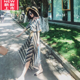 法薇琳2024夏季沙滩裙女波西米亚连衣裙海边度假潮流百搭碎花两件装长裙 M【115斤内】 图片色