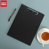 天章办公(TANGO)文件夹板 板夹折页 秘书夹 会议夹子 文件板 写字垫板 传阅夹 签字销售 竖式加厚加硬 黑色