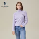 U.S. POLO ASSN.保罗针织衫秋冬季长袖T恤保暖羊毛衫打底衫时尚百搭 淡雅紫004【高领】 M
