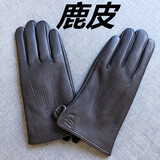 蒂羽森鹿皮手套真皮男士春秋冬季加绒加厚骑车防寒保暖骑行摩托车开车薄 黑色 XL加绒