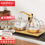 金灶（KAMJOVE）一键全智能烧水电热水壶自动加水耐热玻璃烧水壶茶台茶桌茶艺炉G6 【智能恒温 台嵌两用】23*37cm