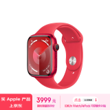 Apple/苹果 Watch Series 9 智能手表GPS+蜂窝款45毫米红色铝金属表壳红色运动型表带S/M MRYF3CH/A