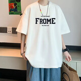 毅訫纯棉短袖男潮牌夏季重磅衣服新款简约复古港风男士百搭t恤男半袖 白色 XL 建议120-145斤