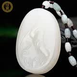 珪宝和田玉观音吊坠男款玉坠玉佩菩萨项链玉石玉器牌子挂件男士附证书