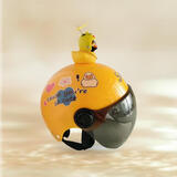 淮夏儿童头盔3C安全帽男孩女孩3-16岁可爱宝宝小孩学生电动车头盔四季 黄色可爱鸭子2-7岁-+小黄鸭 均码