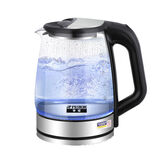 半球电热水壶家用大容量2.2L加厚玻璃透明蓝光煲烧水茶壶自动断电 2.2L