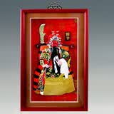 红泥坊中国特色人物泥人张京剧脸谱家居饰品摆件挂件中国风礼物商务礼品 关羽 金丝福底21*34*4cm