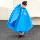 誉品丰茂开学季儿童雨衣雨披带书包位男女童小学生时尚长款连体斗篷雨衣 蓝色XL(120-140身高)