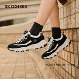 斯凯奇（Skechers）经典老爹鞋休闲增高运动女鞋8730076BKMT黑色/多彩色38.5