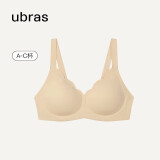 ubras花瓣杯软支撑文胸罩细肩带女士内衣女无钢圈聚拢裸感肤-背心 M