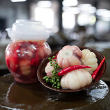 王婆家老坛菜四川老坛什锦泡菜儿菜仔姜自制母水泡藠头泡椒酸萝卜豆角下饭咸菜 泡大蒜800g*1罐