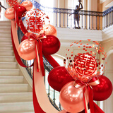 TaTanice婚房楼梯布置 结婚扶手装饰婚礼拉花楼梯场景布置波波球套装