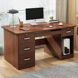 幻狐 （DREAM FOX ） 电脑桌台式家用办公书桌现代简约带抽屉学生学习桌卧室写字桌子 【四抽+键盘板】深胡桃色120CM