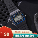 卡西欧（CASIO）男表小方块电子表 运动手表学生手表 多功能防水男士手表 经典小方块蓝圈F-91W-1