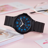 卡西欧（CASIO）手表学生小黑表简约指针石英电子表 手表男女考试手表时尚运动表 MW-240-2B 43mm大表盘