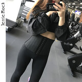 杰里·莫克（Jerrie Mock）四季通用运动健身男女款束腰带收腹带产后塑腰塑身衣透气腰封腰夹 （25根骨）黑标准款 S