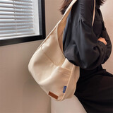 京智 情人节包包湖水绿手拎包大学生上课装书单肩帆布包女 白色