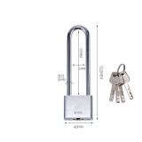 徽匠世家加长挂锁宿舍柜锁长锁柜子锁头柜门锁拉手长梁锁长杆长柄长头插锁 小号独立【内高9.5cm】4钥匙