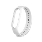 简苏 适用小米手环5/6智能mi手环7nfc腕带mi band4硅胶3替换6纯色腕带mi6纯色替换带 白色 小米腕带5/6代/NFC