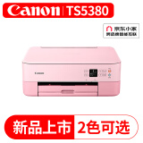 佳能（Canon） TS5380彩色喷墨打印机复印扫描一体机连供无线照片家用办公自动双面 官方标配（粉红）
