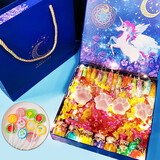 可瑞丝（KERUISI） 糖果礼盒星空棒棒糖礼盒装棉花糖零食大礼包生日礼物糖果礼盒 新款-缤纷世界（灯光版）