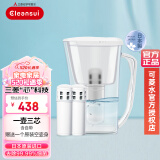 可菱水（CLEANSUI） 日本进口净水壶家用净水器自来水过滤母婴直饮机2.1L超滤水壶CP005 一壶+超滤芯*3（含自带） 净水器