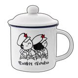 耐持复古陶瓷水杯怀旧陶瓷马克杯带盖茶杯老式个性创意水杯 保护媳妇