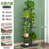 蜗家（WOJIA）花架户外客厅阳台家用装饰架简约花盆架多肉架庭院花架绿萝架层架 深灰【5层可放6盆】
