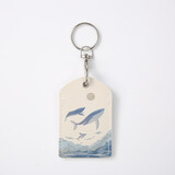 创意风景小长方形迷你水滴形圆形钥匙扣门禁卡套包一体电梯卡软PU套小区感应卡异形保护套 惊涛海浪门禁卡套+挂扣