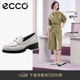 爱步（ECCO）【明星同款】乐福鞋女 百搭牛皮厚底粗跟英伦风单鞋女 摩登490013 石灰色49001301378 建议选小一码 35 （偏大，建议选小一码）