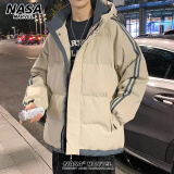 NASA MARVEL棉衣男学生大童外套男秋冬季校加绒加厚羽休闲绒服男轻潮棉服男 卡其（特价款） XL（建议125-140斤）