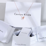 CENTURY& KINDLE罗马钻石项链女钛钢玫瑰金双环环相扣白贝母锁骨链生日礼物送女友 钻石双环项链白贝母款