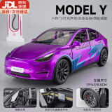 XLG特斯拉ModelY车模1：24合金玩具汽车模型儿童玩具车模型男孩 1:24特斯拉MODEL Y印花紫色