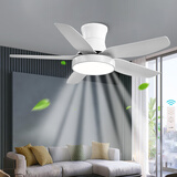 雷士（NVC）风扇灯北欧ABS大扇叶LED吊扇灯客厅卧室餐厅遥控定时吸顶开直叶扇 荐！展翼42寸/三色光/6档调风