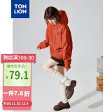 唐狮（TonLion）[加菲猫联名款]2024卫衣女连帽宽松设计感小众上衣橘色 S