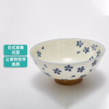 NITORI宜得利家居 日式家用可微波面碗陶瓷简约餐具汤碗饭碗 大饭碗 蓝色