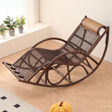 畔叙豆真藤藤椅休闲摇摇椅摇椅老人躺椅大人实木逍遥睡椅家用懒人藤编 柚黑色