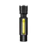 聪牛吸铁手电筒小型可充电变焦超亮磁吸汽修露营家用便携式应急电灯 黑色强磁COB侧灯变焦款