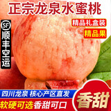 良知农哥【顺丰空运】正宗四川龙泉水蜜桃 龙泉特产水蜜桃送礼水果礼盒 【脆桃】精品大果5.2斤约10-12个